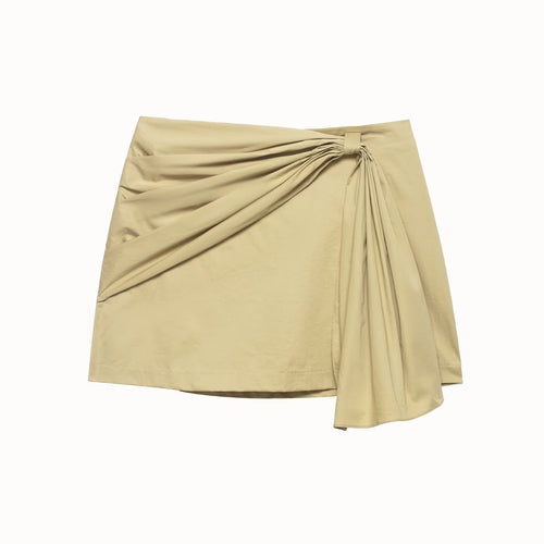 Dame omslagskjørt med asymmetrisk design og dekorative draperinger Skjora