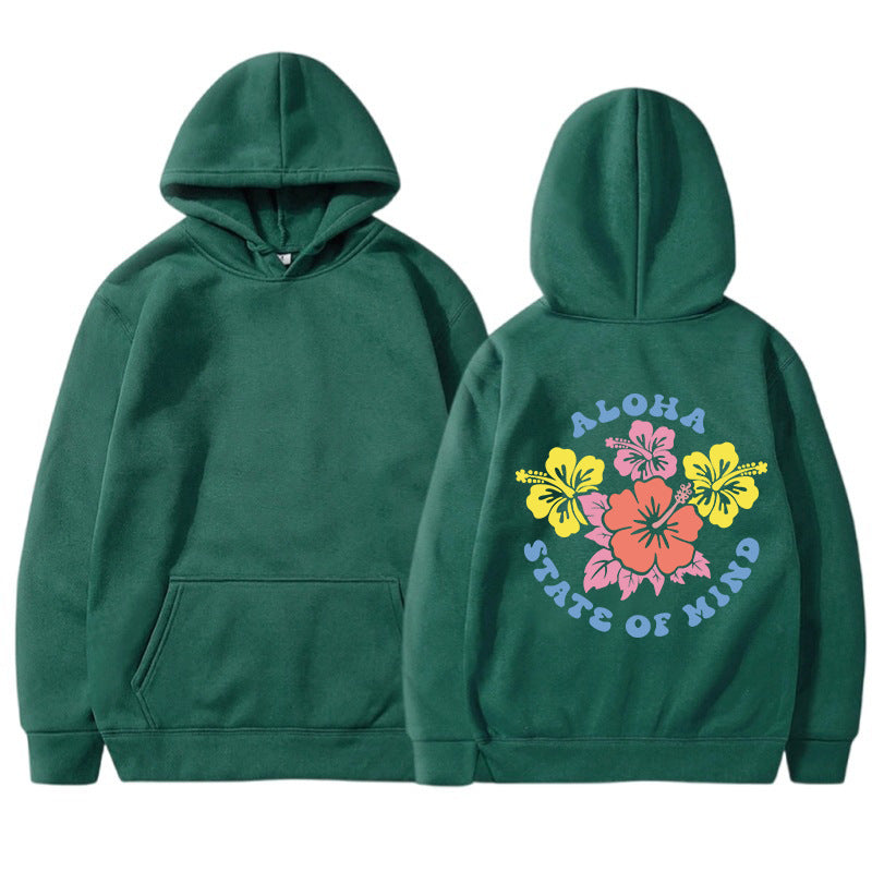 Kvinners hettegenser med blomster aloha design og komfortabel passform Skjora