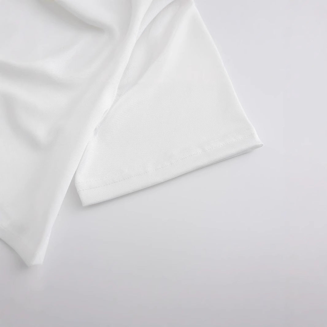 Dame Crop-top med sjarmerende kaninmotiv og sløyfebruk Skjora