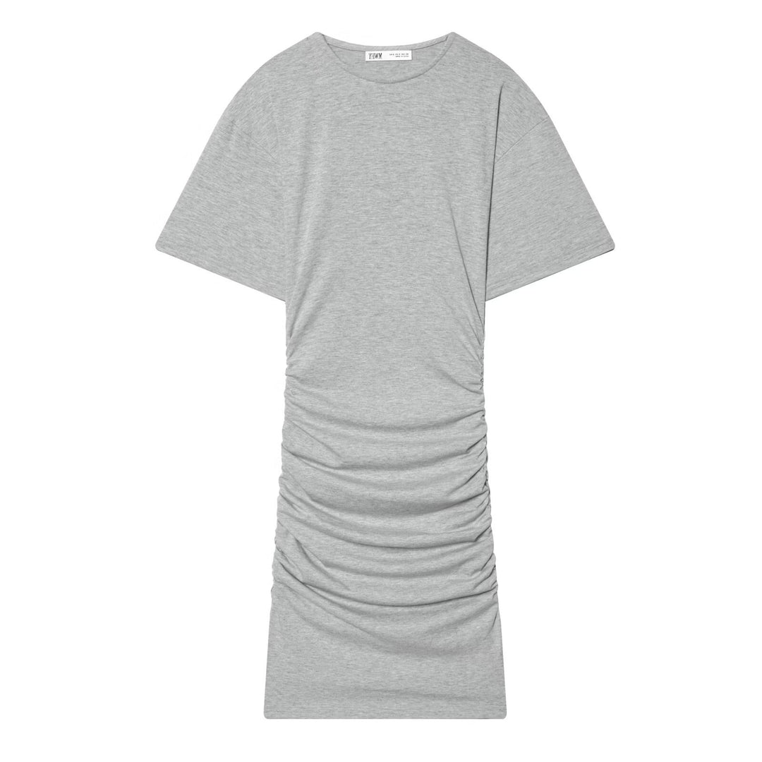 Dame Midikjole med elegant rynking og vid kort arm Skjora