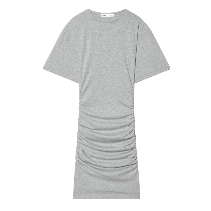 Dame Midikjole med elegant rynking og vid kort arm Skjora