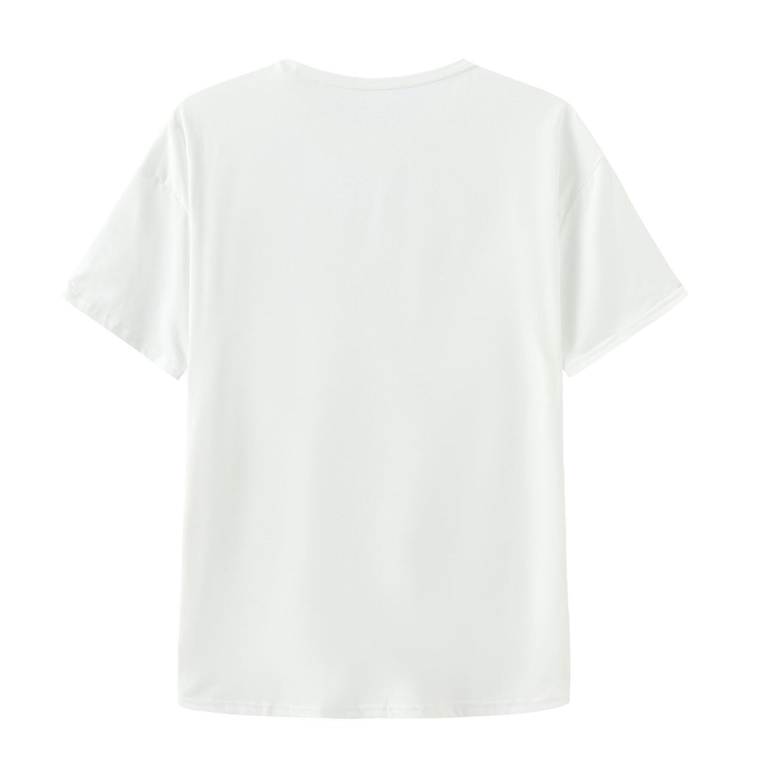 Women's T-shirt with creative Peace & Love graphic design Skjora