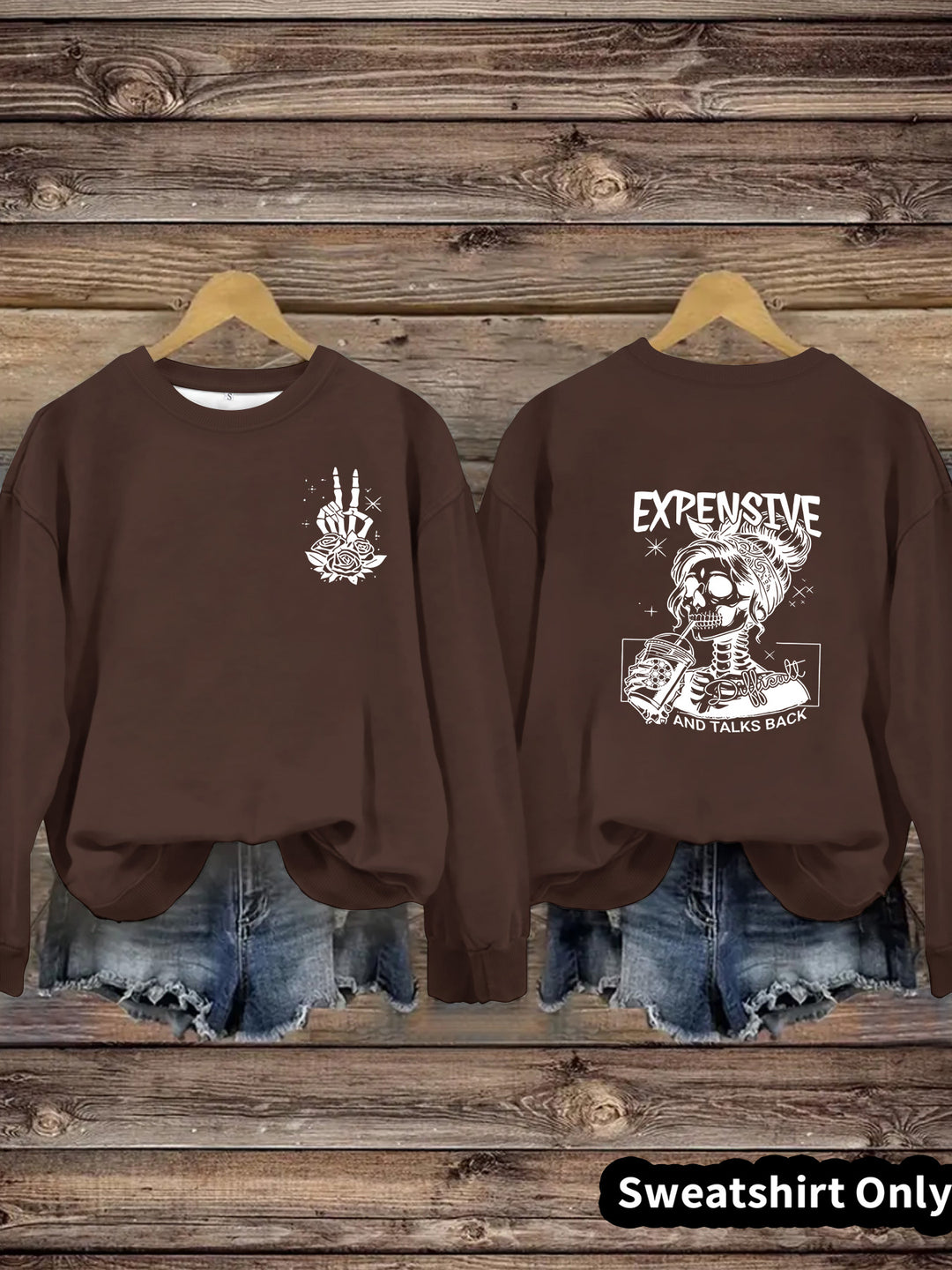 Dame sweatshirt med kreativt design og avslappet passform Skjora