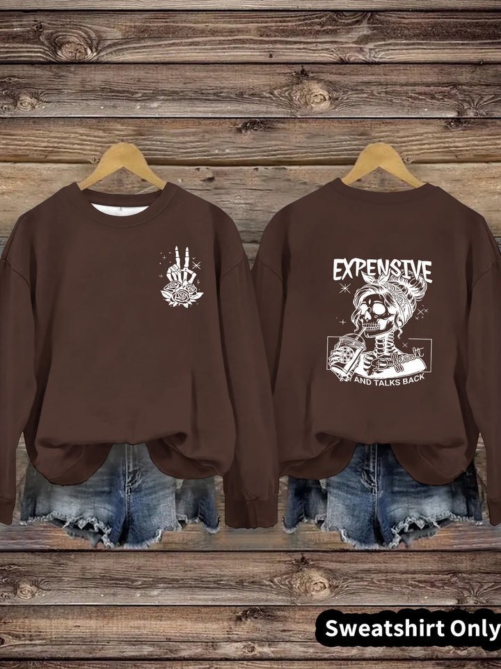Dame sweatshirt med kreativt design og avslappet passform Skjora