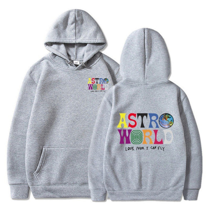 Damegens hoodie med lekent grafisk design og myk innside Skjora