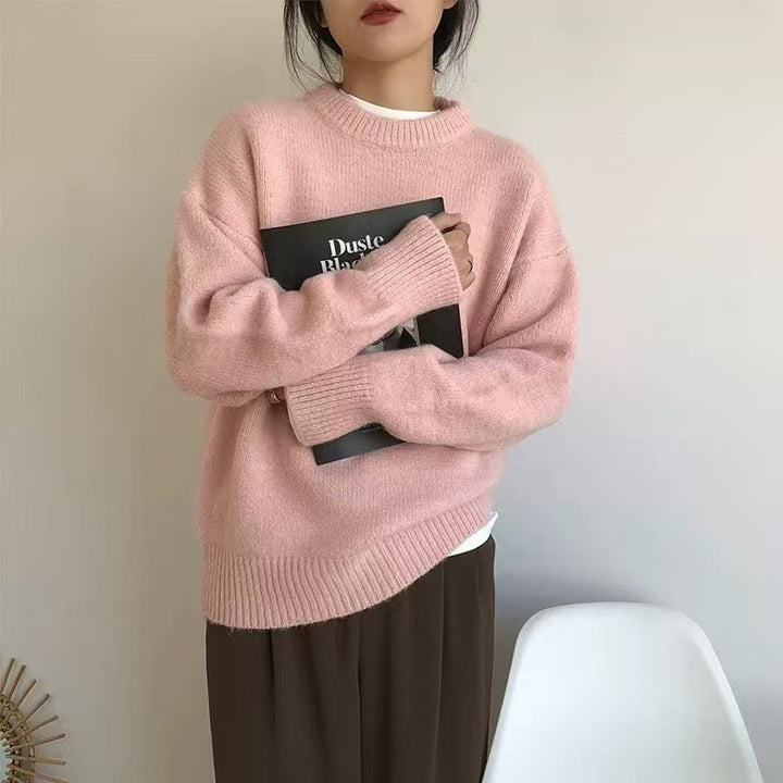 Kvinnens uformelle chunky strikkegenser med oversized snitt og myke ermer Skjora