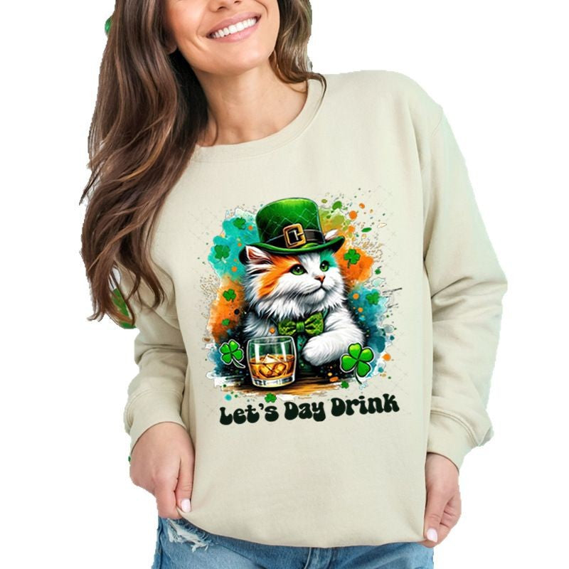 Kvinnegenser med morsomt katte design og inspirerende tekst Skjora