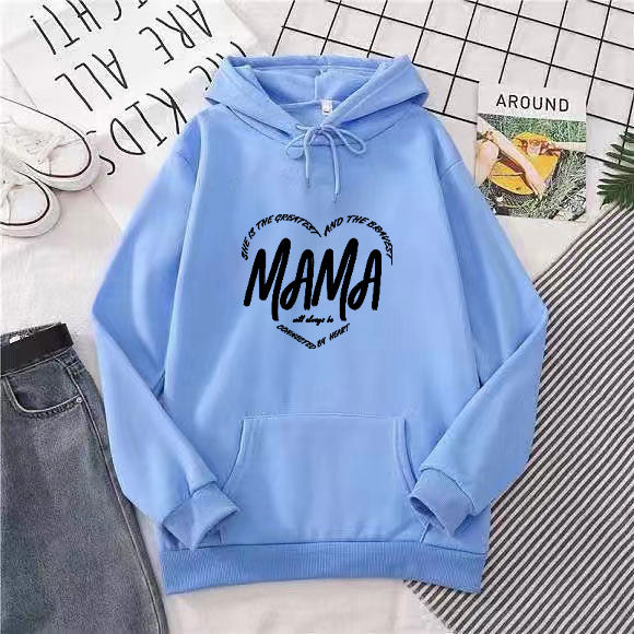 Dame hettegenser med kreativt mamma-motiv Skjora