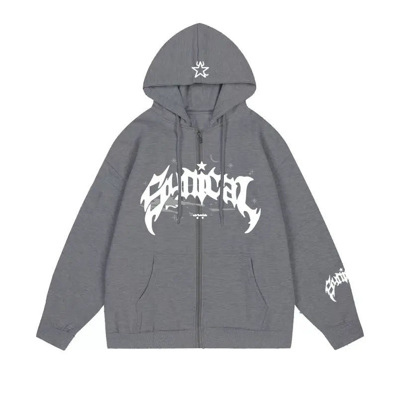 Dame hoodie med urban grafisk element og praktiske lommer Skjora
