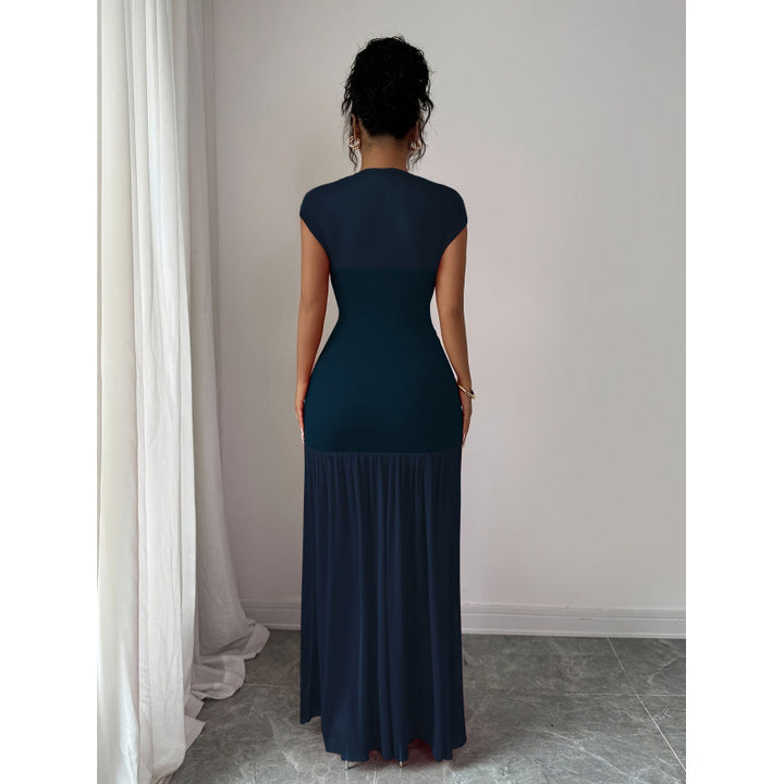 Damer Elegant Maxikjole med raffinert drapering og gjennomsiktig skjørt Skjora