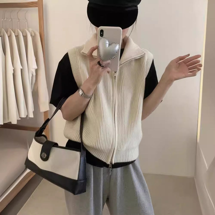 Damer Strikket Vest Skjora
