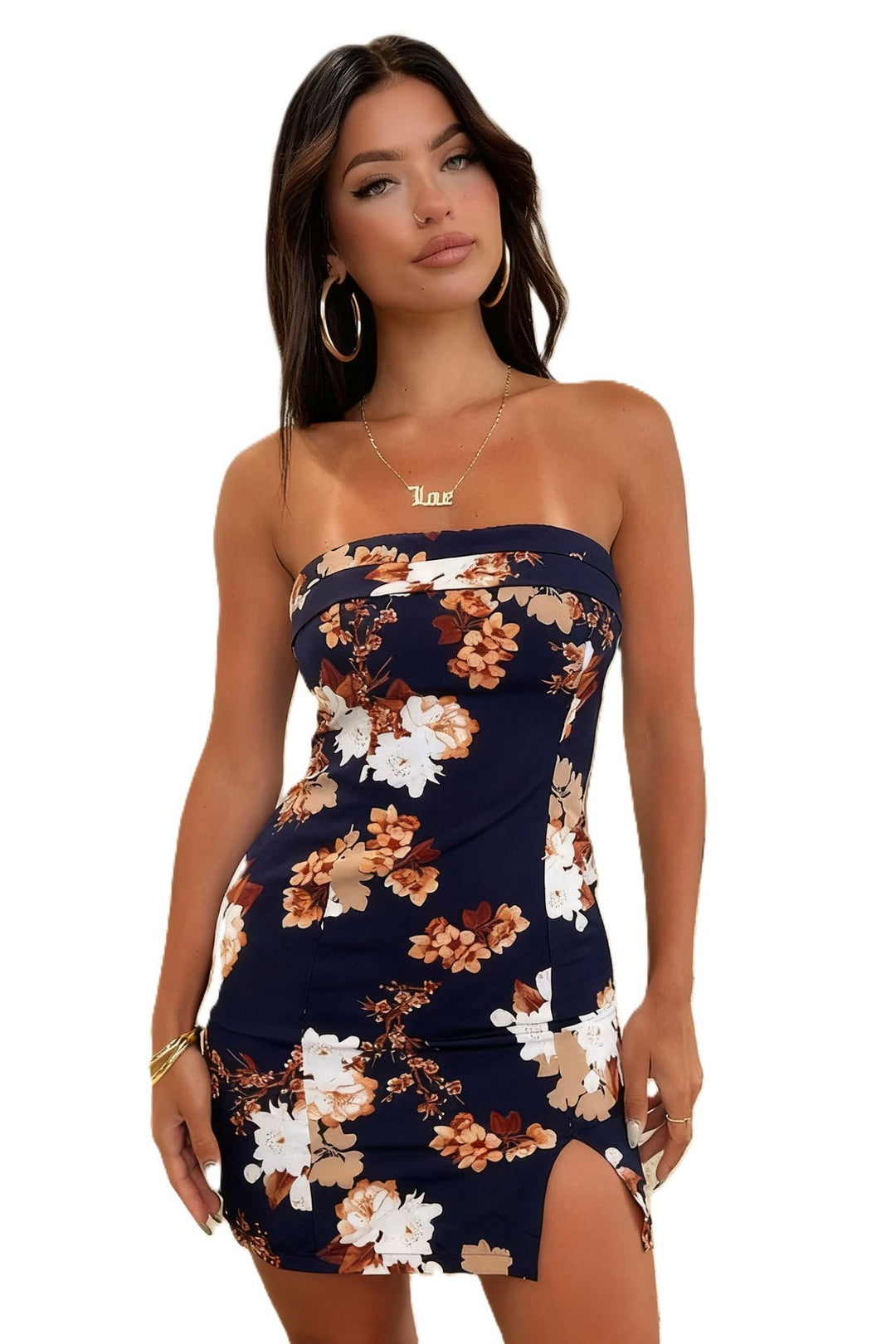 Damen Blumenmuster Minikleid Skjora
