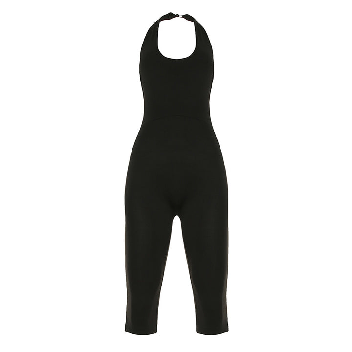 Dame kroppsnær jumpsuit med dyp ryggenutskjæring og rent design Skjora