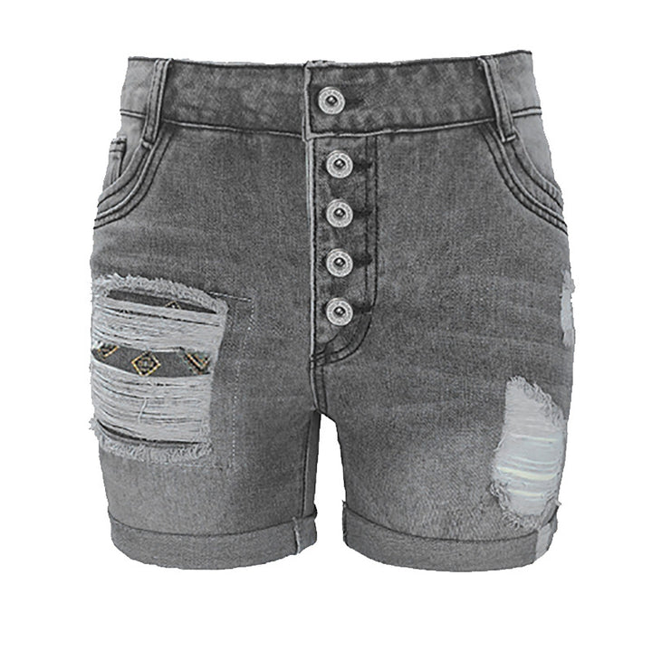 Dame moteriktige destroyed Jeansshorts Skjora