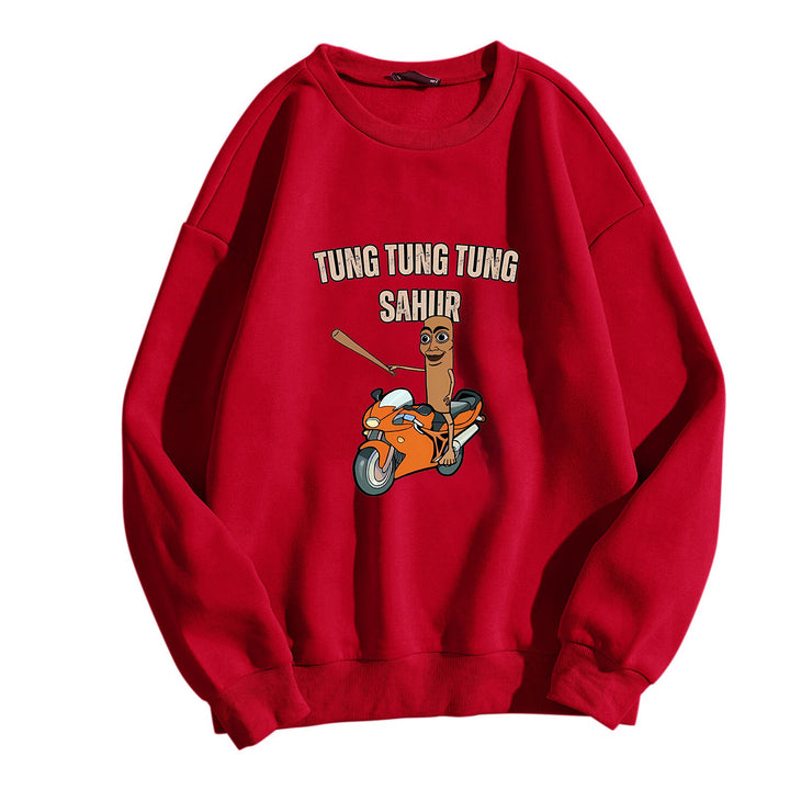 Damer avslappet sweatshirt med morsom grafisk design Skjora