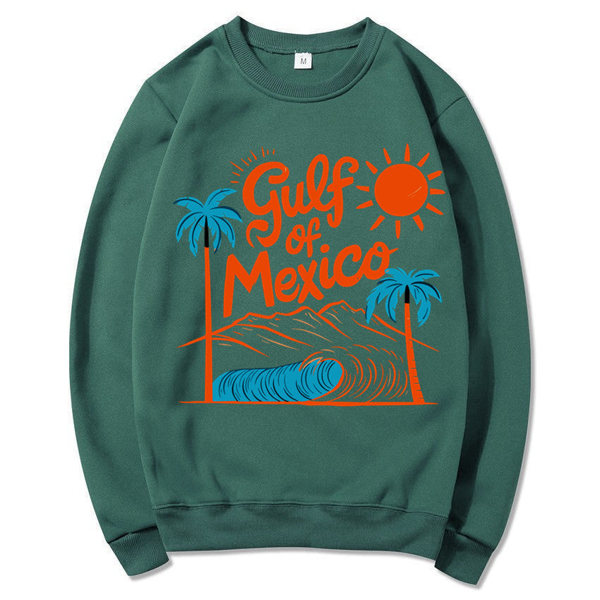 Kvinnesweatshirt med maritimt grafisk design og avslappet snitt Skjora