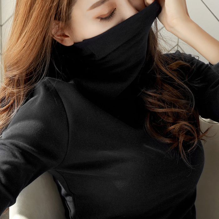 Kvinne Long Sleeve Turtleneck Topp laget av mykt stretchmateriale Skjora