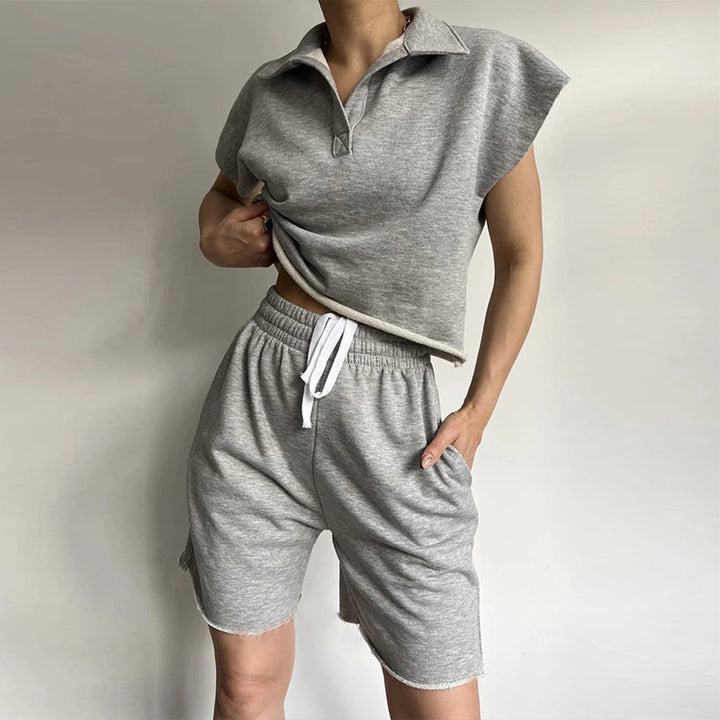 Damer casual polo skjorte og shorts sett Skjora