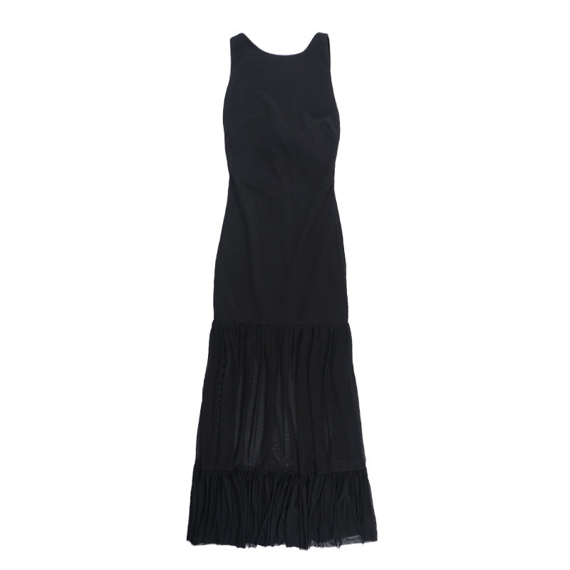 Damer Elegant Maxikjole med transparente innsatser og volangdetaljer Skjora