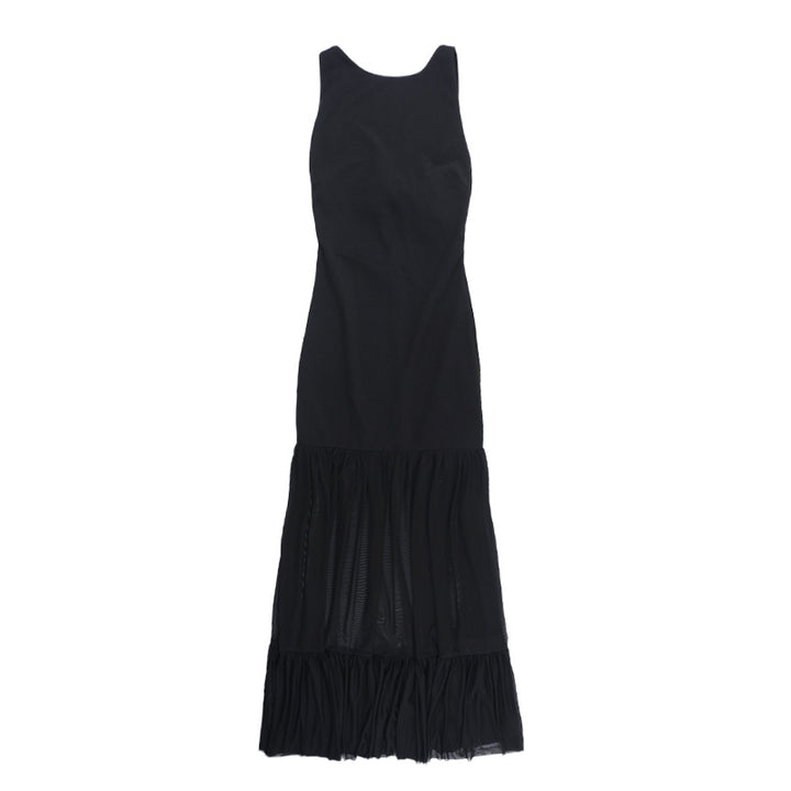 Damer Elegant Maxikjole med transparente innsatser og volangdetaljer Skjora