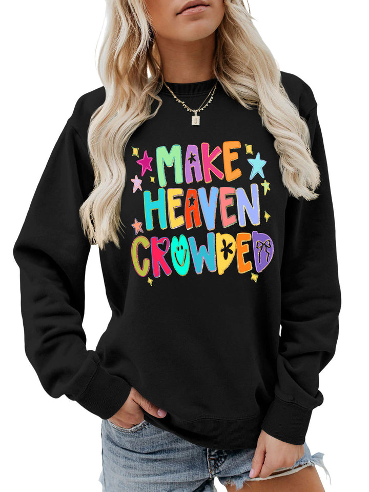Dame sweatshirt med fargerik design og leken tekst Skjora