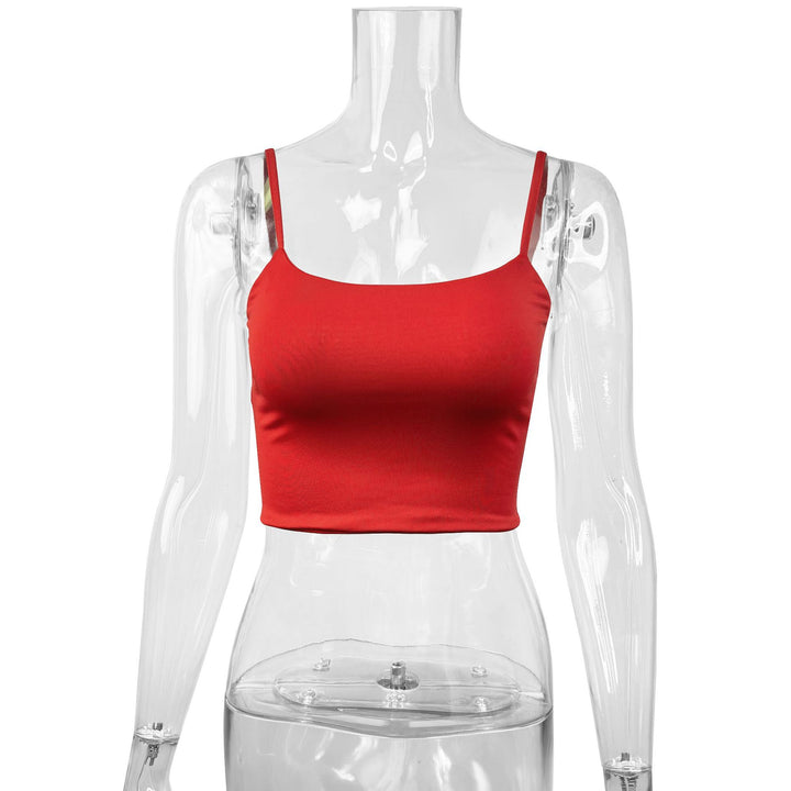 Dame Figurtilpasset Crop-Top laget av elastisk materiale med spaghetti-stropper Skjora