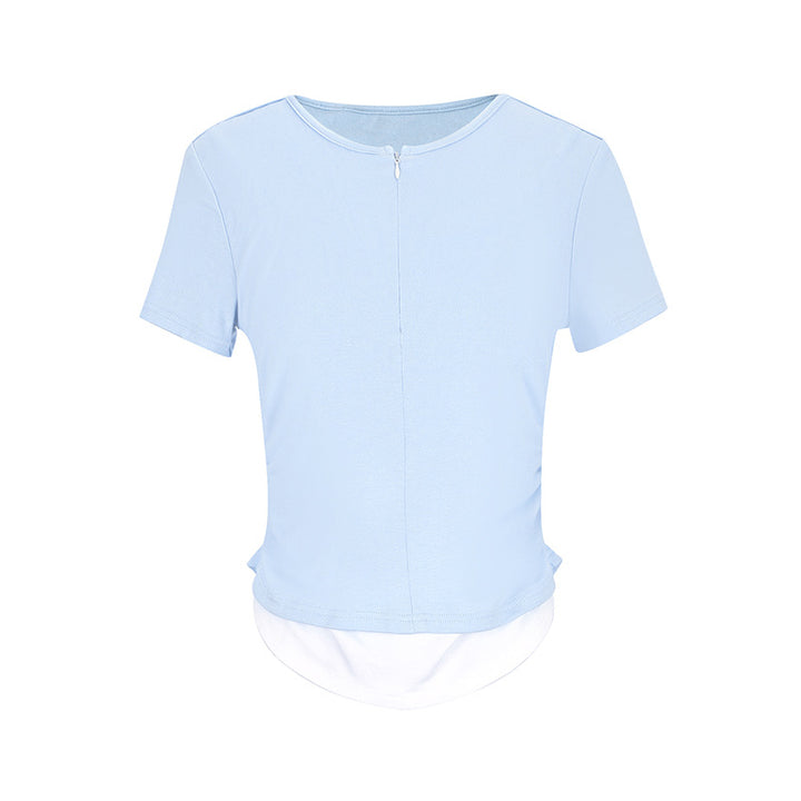 Dame Kortermet Shirt med innovativt Dobbel-Lag Design Skjora