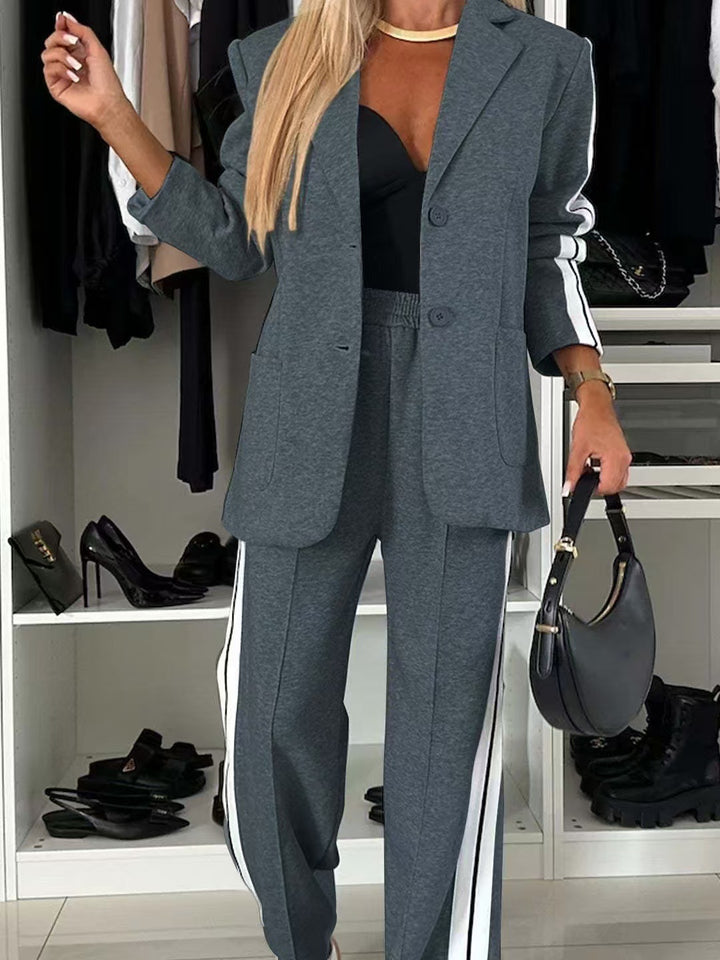 Damer sporty blazer dress med sidestriper Skjora