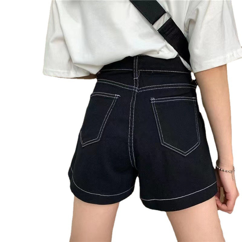 Damer Høy midje shorts med en avslappet kutt og praktiske lommer
