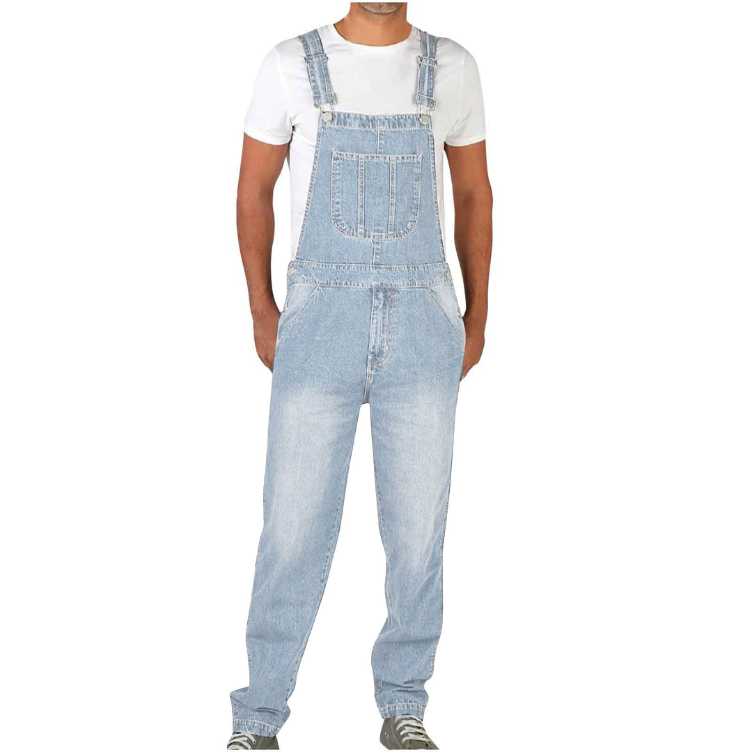 Herrenes denim-selebukse i avslappet stil med justerbare stropper Skjora