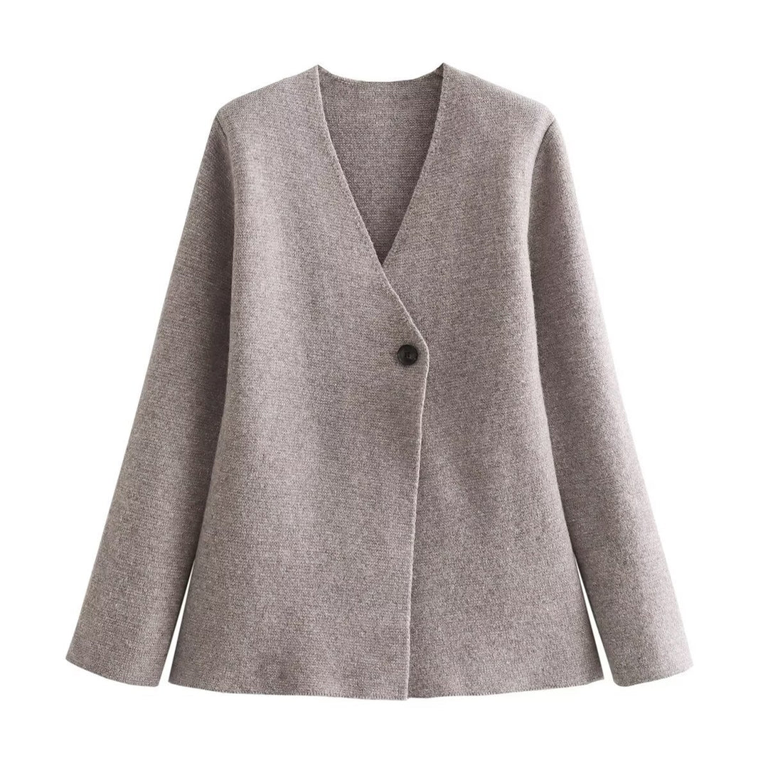 Kvinners elegant cardigan med moderne snitt og full knappelukking Skjora