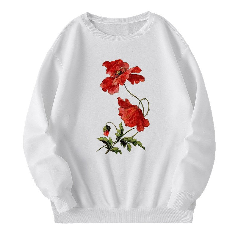 Dame sweatshirt med blomsterdesign og komfortabel passform Skjora