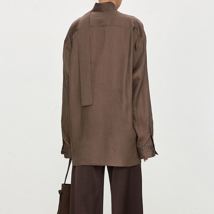 Damer elegant, skulderfritt bluse med raffinert krage Skjora