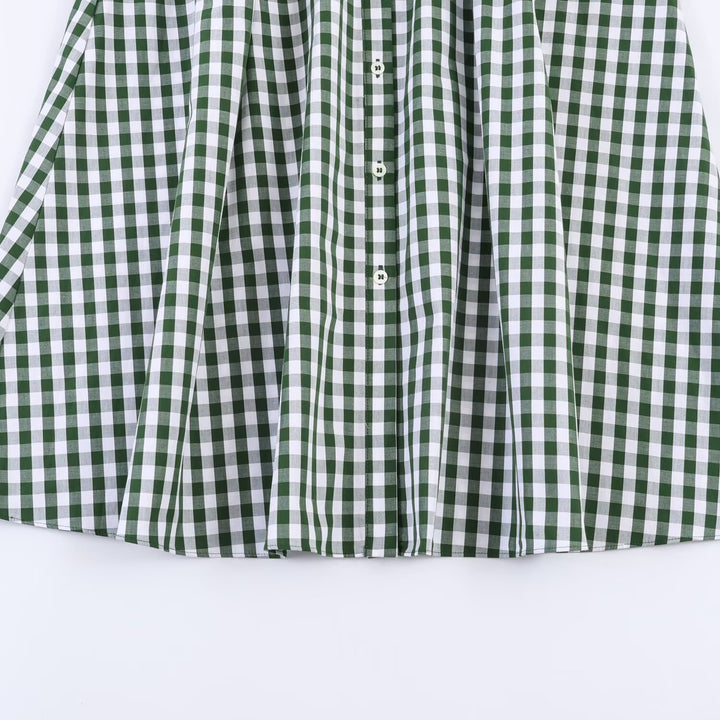 Dame skjortekjole i rutete design med belte i midjen Skjora
