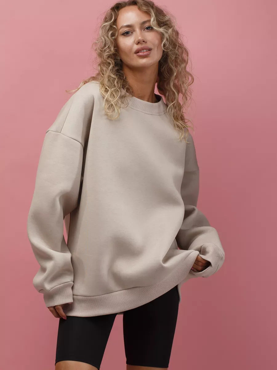 Dame oversized genser med en avslappet passform og brede ermer Skjora