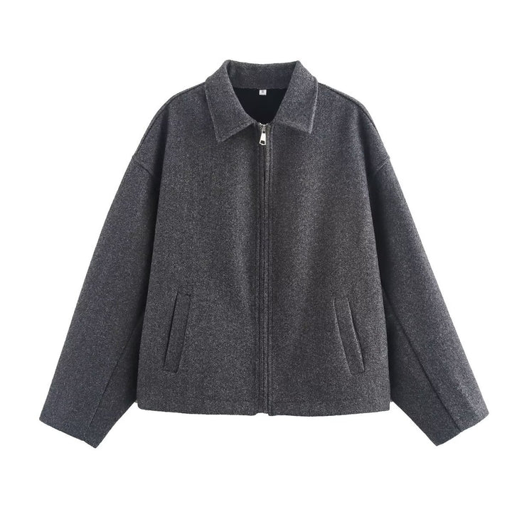 Dame casual oversized jakke laget av mykt materiale Skjora