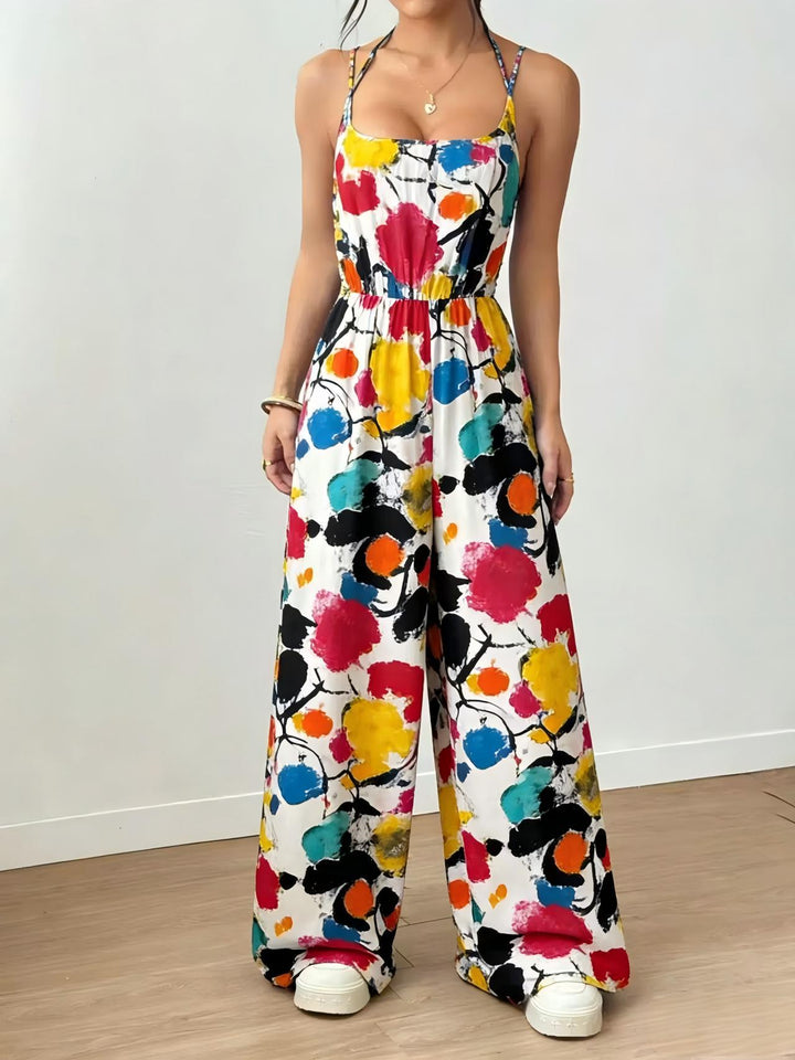 Dame Elegant Jumpsuit med vide ben og spaghetti-stropper Skjora