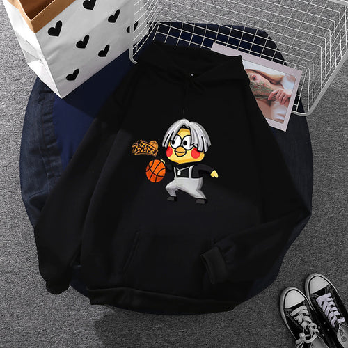 Dame hoodie med kreativ basketballmotiv Skjora
