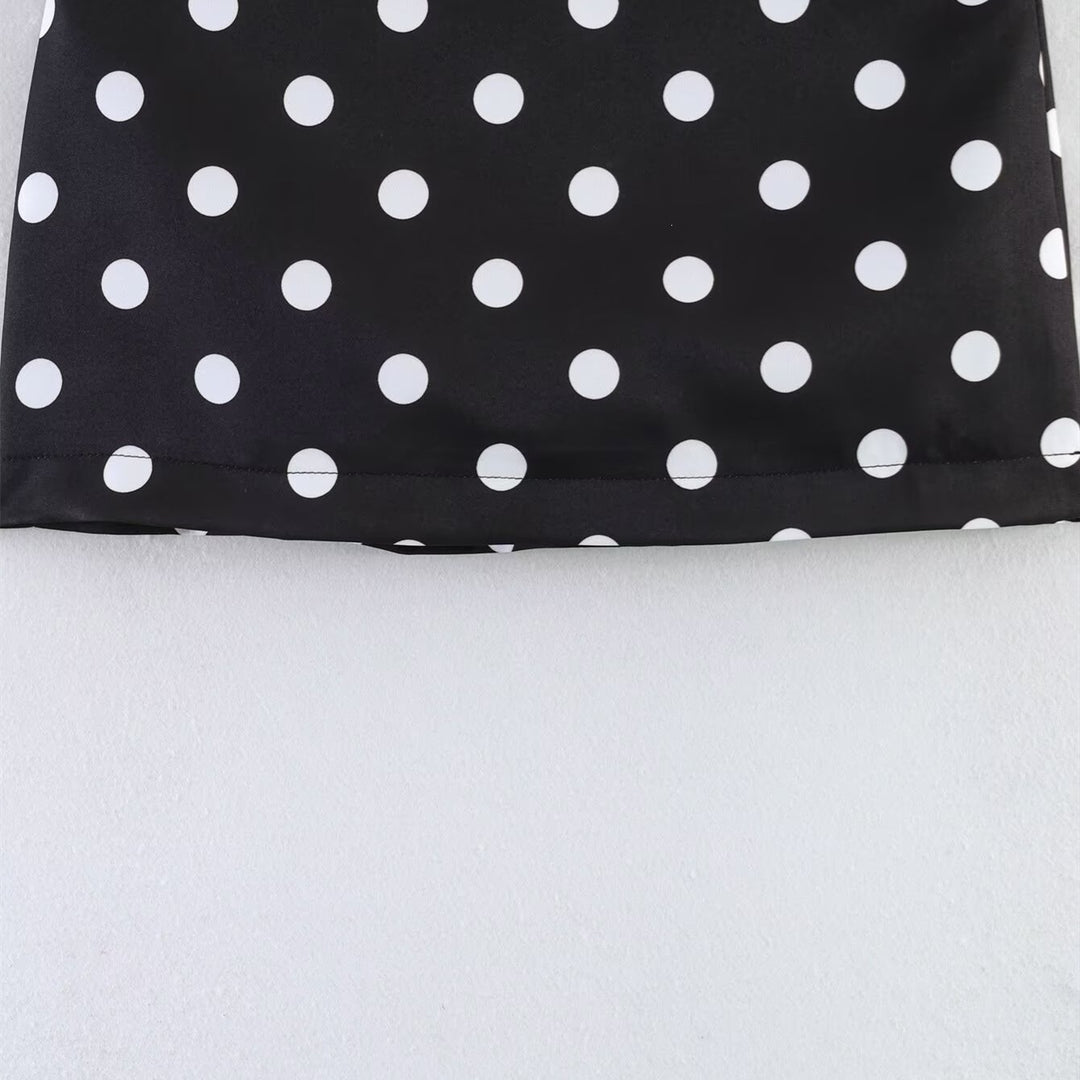 Dame miniskjørt med trendy prikkedesign og elastisk midje Skjora