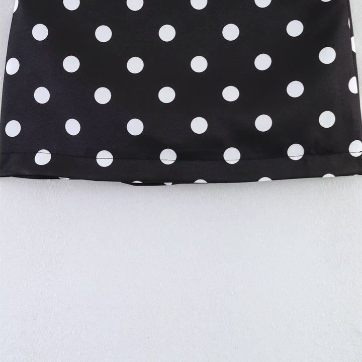 Dame miniskjørt med trendy prikkedesign og elastisk midje Skjora