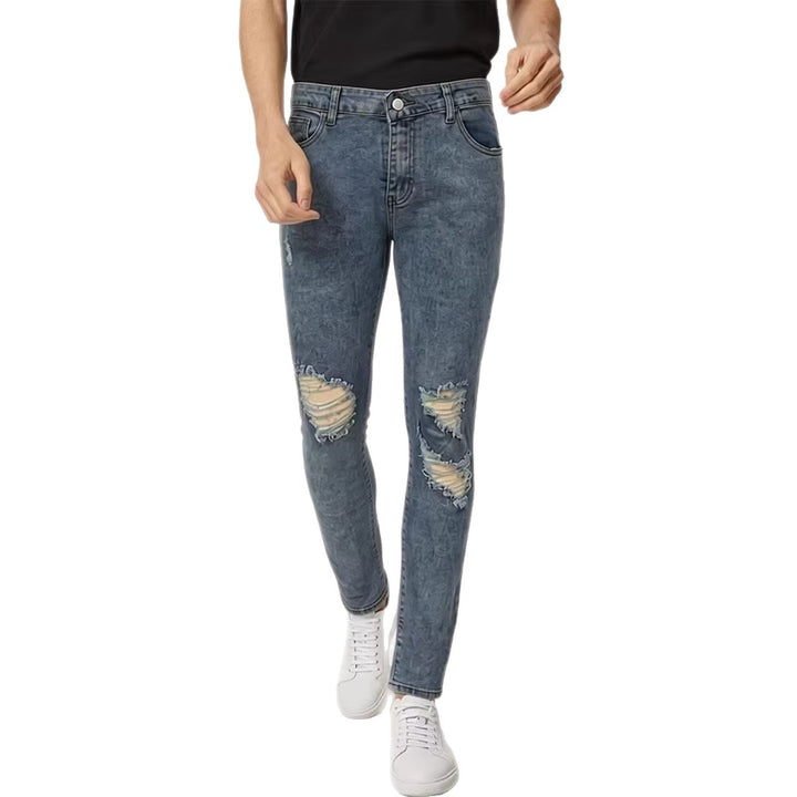 Herre Ødelagte Jeans med moderne Brukt-Look Skjora