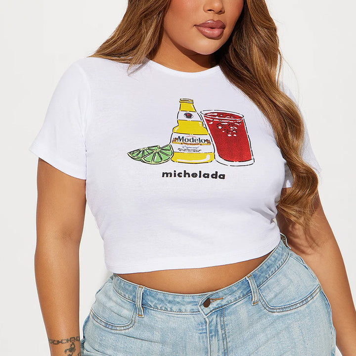 Dame Tanktop med leken gastronomi-motiv Skjora