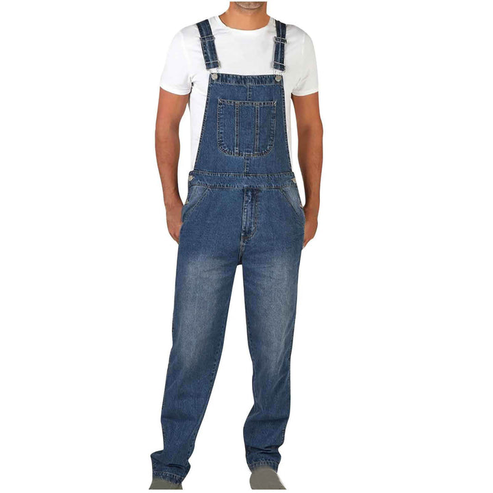 Herrenes denim-selebukse i avslappet stil med justerbare stropper Skjora