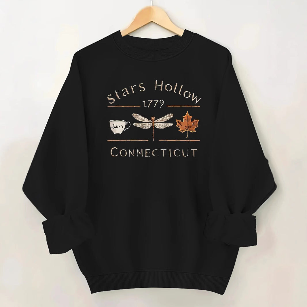 Kvinne genser med kreativ Stars Hollow motiv Skjora
