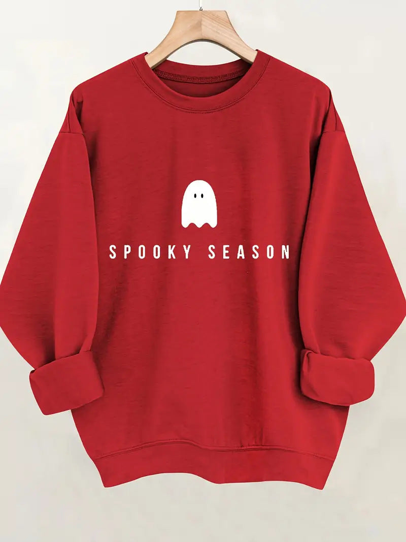Damer sweatshirt med morsomt spøkelsemotiv og vid kutt Skjora