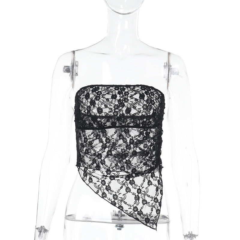 Dame spiss-bustier med asymmetrisk kant Skjora