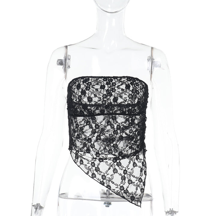 Dame spiss-bustier med asymmetrisk kant Skjora