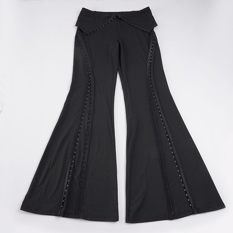 Damer Flared-Leggings med dekorative nagler Skjora