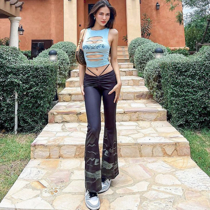 Dame trendy Cut-out Crop Top Skjora