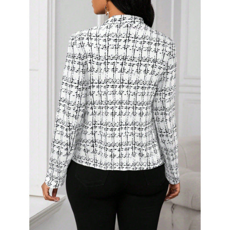 Elegant boucle-jakke for kvinner med figurtilpasset snitt Skjora